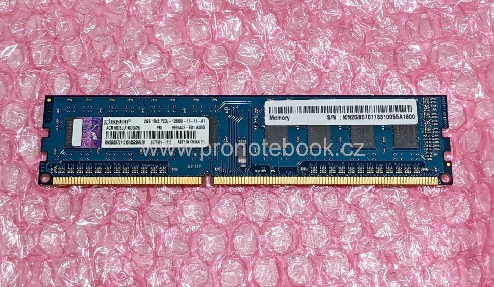 Kingston 2GB ACR16D3LU1KDG/2G 240Pin DIMM DDR3, 1.35V, 1Rx8, non-ECC, CL11, PC3-12800, 1600MHz SKLADEM