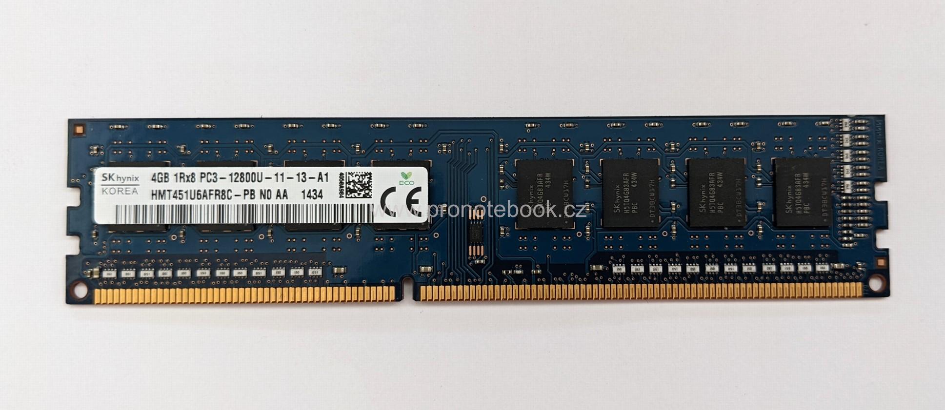 SK Hynix 4GB 240Pin DIMM DDR3 HMT451U6AFR8C-PB, 1.5V, 1Rx8, non-ECC, CL 11, PC3L-12800, 1600MHz SKLADEM