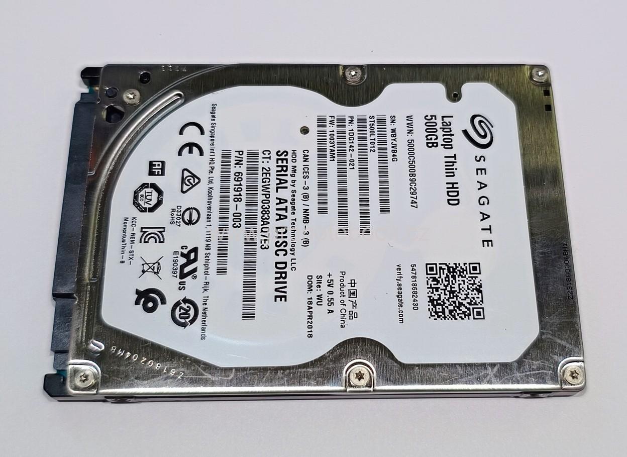 Seagate – ST500LT012-1DG142 – 500GB, 5400rpm, 16MB cache, SATA, 2,5“, SLIM 7mm SKLADEM