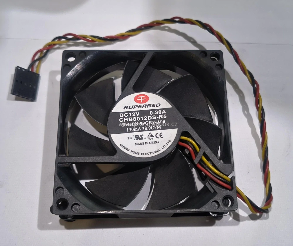 SUPERRED CHB8012DS-R5, DC12V, 0.3A, 38.9CFM, 99GRF-A00, 3wire 5pin SKLADEM