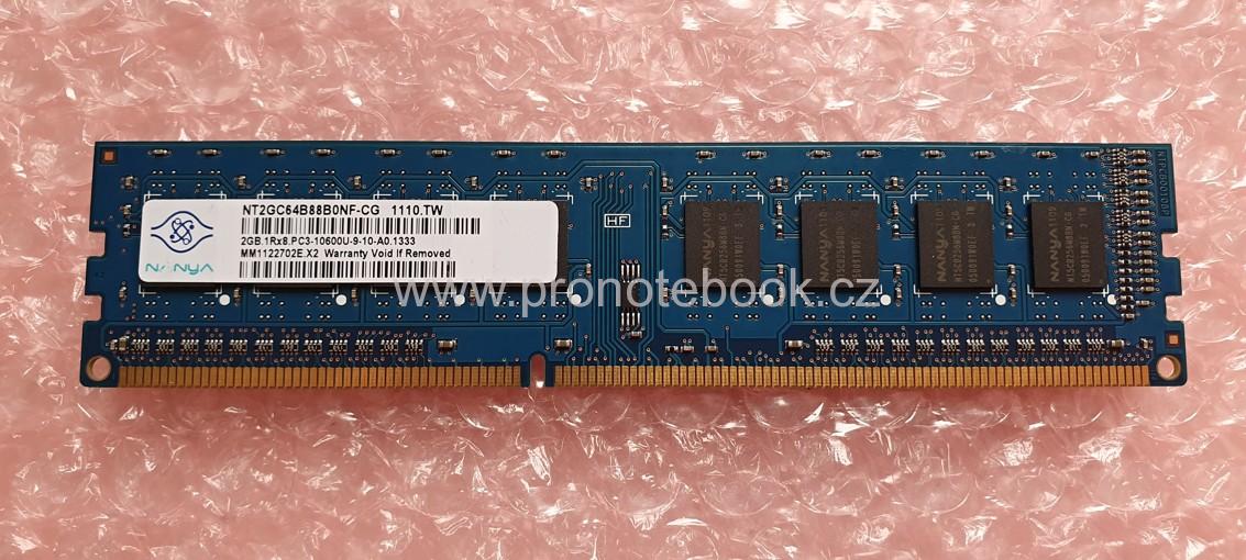 Nanya 2GB NT2GC64B88B0NF-CG 240Pin DIMM DDR3, 1.5V, 1Rx8, non-ECC, CL9, PC3-10600, 1333MHz SKLADEM