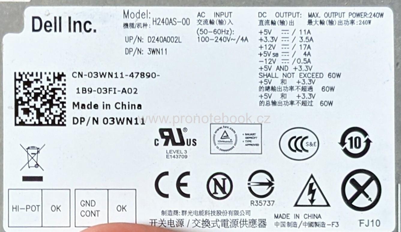 Originální OEM Dell Optiplex 390 H240AS-00, D240A002L, 03WN11, SKLADEM