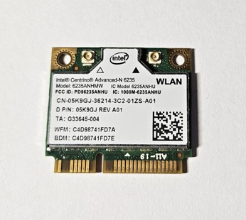 Intel® Centrino® Advanced-N 6235, Dual Band 2.4 GHz/ 5GHz 6235ANHU, 05K9GJ SKLADEM