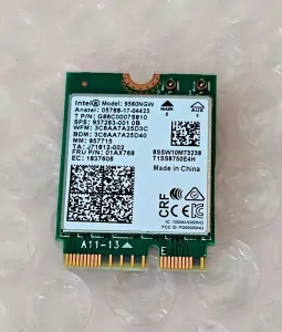 Intel 9560NGW, 05788-17-04423, G86C0007S810 Wireless-AC 9560 802.11AC WLAN PCI-Express Bluetooth 5.1 SKLADEM