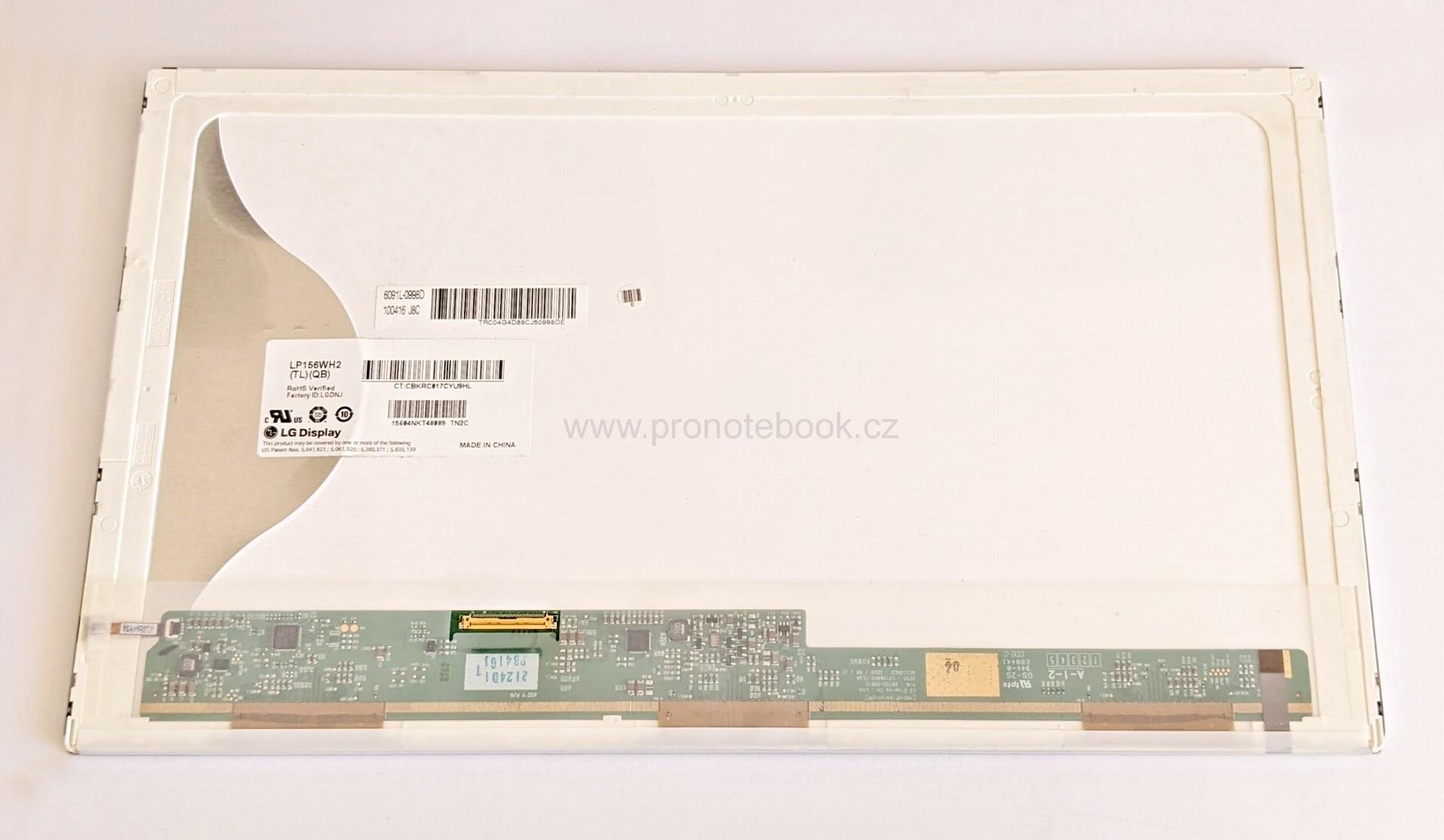 LG LCD LED 15.6“ 1366x768 40 pin LP156WH2 (TL)(QB) 15604NKT48089 TN2C LESKLÝ SKLADEM