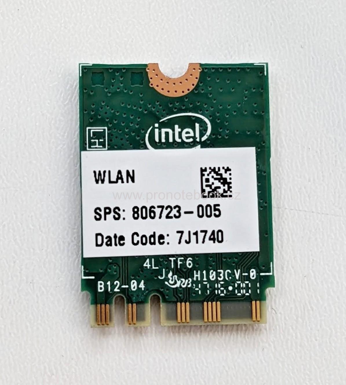 Intel Dual band Wi-Fi bluetooth 3165NGW M.2 card, 806723-005, SKLADEM 