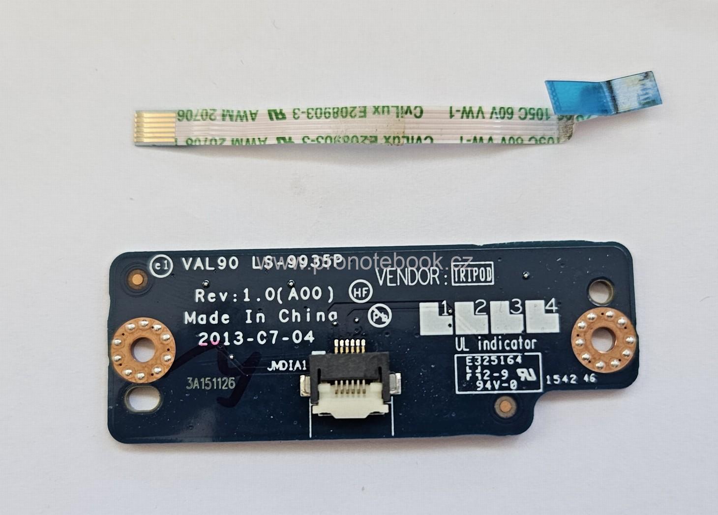 Dell Latitude E6440 Media Buttons Board LS-9935P, VAL90 NBX0001AT00 Rev:1.0 SKLADEM