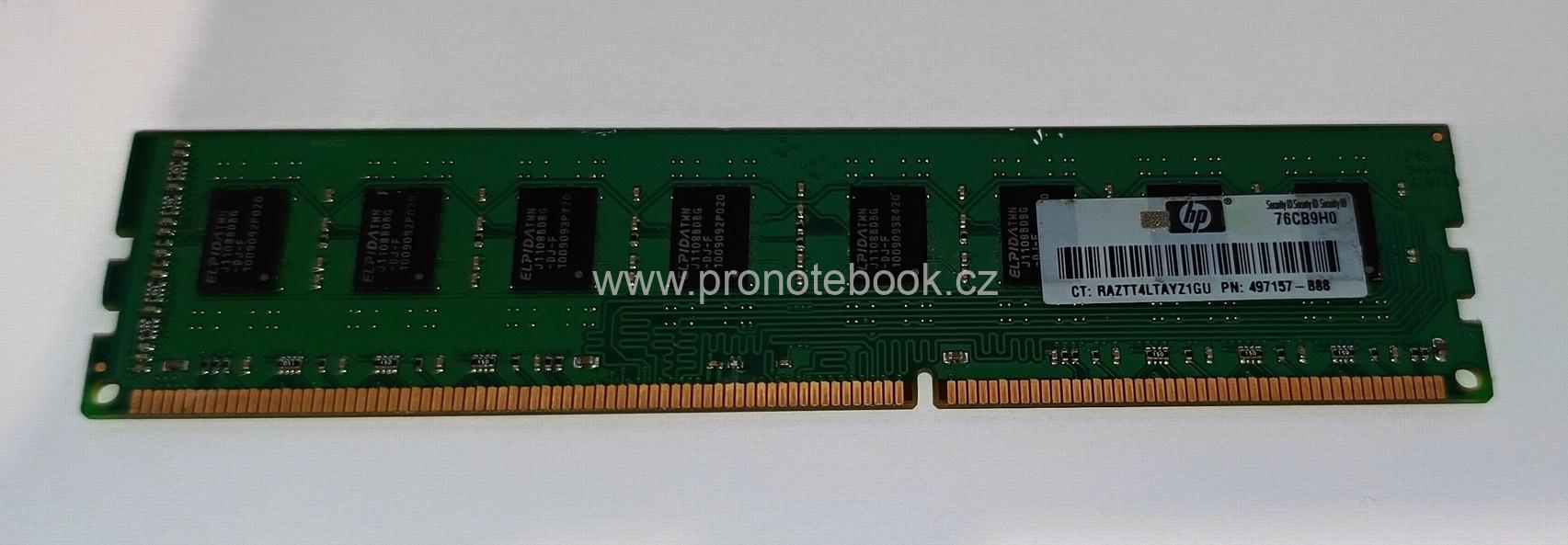 KINGSTON 2GB 240Pin DIMM DDR3 HP497157-C01-ELDW, 4747126-1012, 9995403-020.A00LF, 1.5V, 2Rx8, non-ECC, Dual Rank, CL9, PC3-10600, 1333MHz SKLADEM