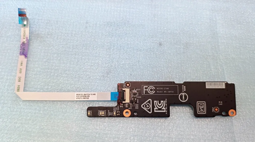 MSI GP73 Leopard 8RE 17.3" Touchpad Mouse Button board MS-16P5A VER: 10 with cable K1C-1010039-H39 SKLADEM