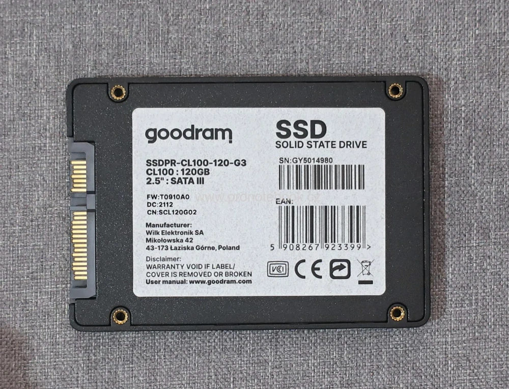 NOVÝ GOODRAM 120GB CL100 gen.3 SATA 2,5″ SSD  SSDPR-CL100-120-G3 SKLADEM