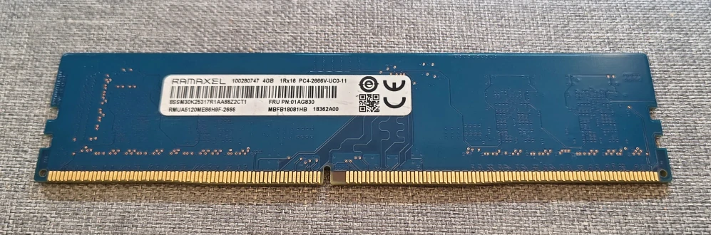 Ramaxel 4GB DDR4 2666MHz RMUA5120ME86H9F-2666 DIMM PC4-21300 Non-ECC 1Rx16 1.2V CL19 SKLADEM