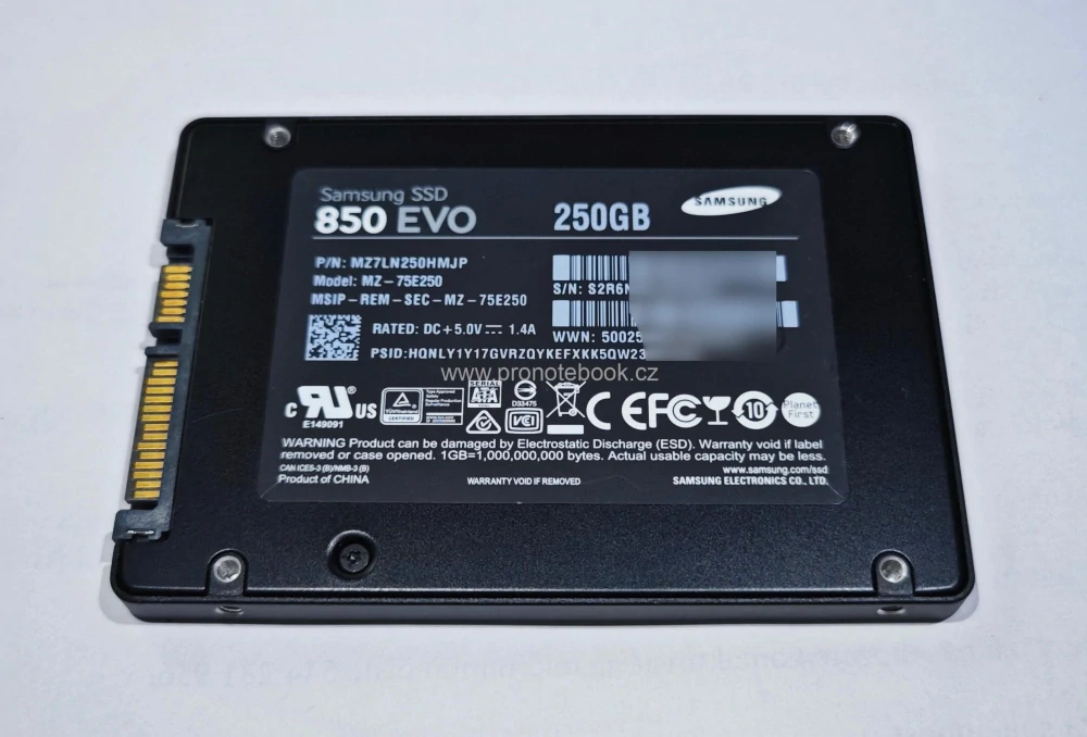 SAMSUNG 850 EVO 250GB 2,5" SATA III, TCL, MZ7LN250HMJP, MZ-75E250 SKLADEM