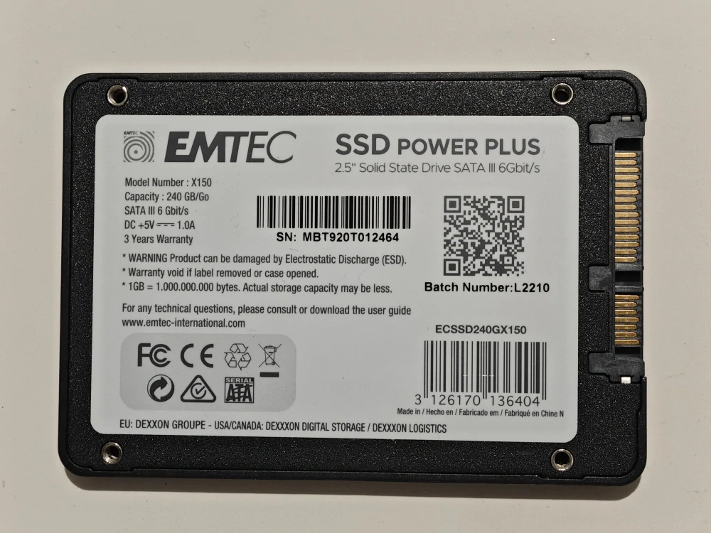 NOVÝ EMTEC X150 240GB ECSSD240GX150 SATA III 6Gb/s 2.5" SKLADEM