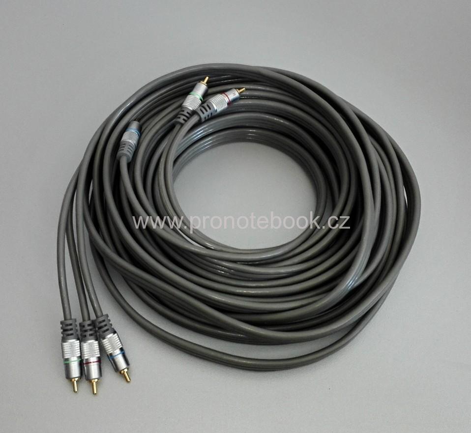 Home Theater Propojovací HQ 3x CINCH RCA - 3x CINCH RCA kabel 10m M/M RGB video