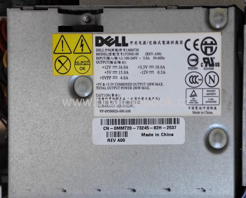 Dell Optiplex MM720 F280E-00 280W PC Power Supply SKLADEM