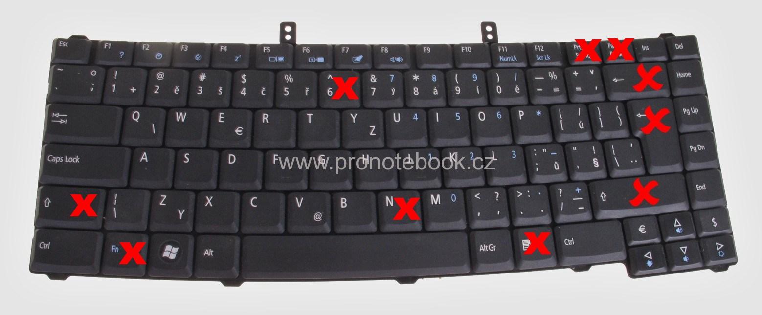 Jednotlivé klávesy z NSK-AGL0C Extensa a TravelMate