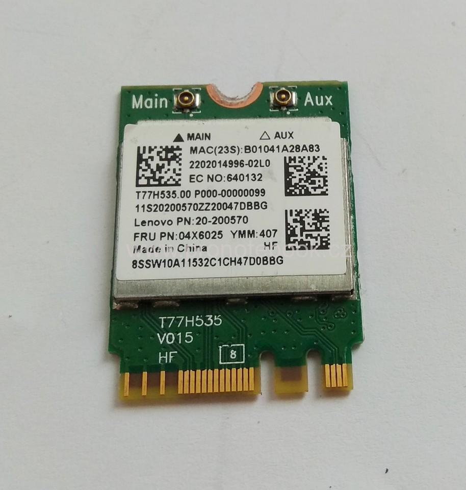 Realtek RTL8723BE, 20-200570, 04X6025 Mini NGFF Wireless LAN, Bluetooth 4.0