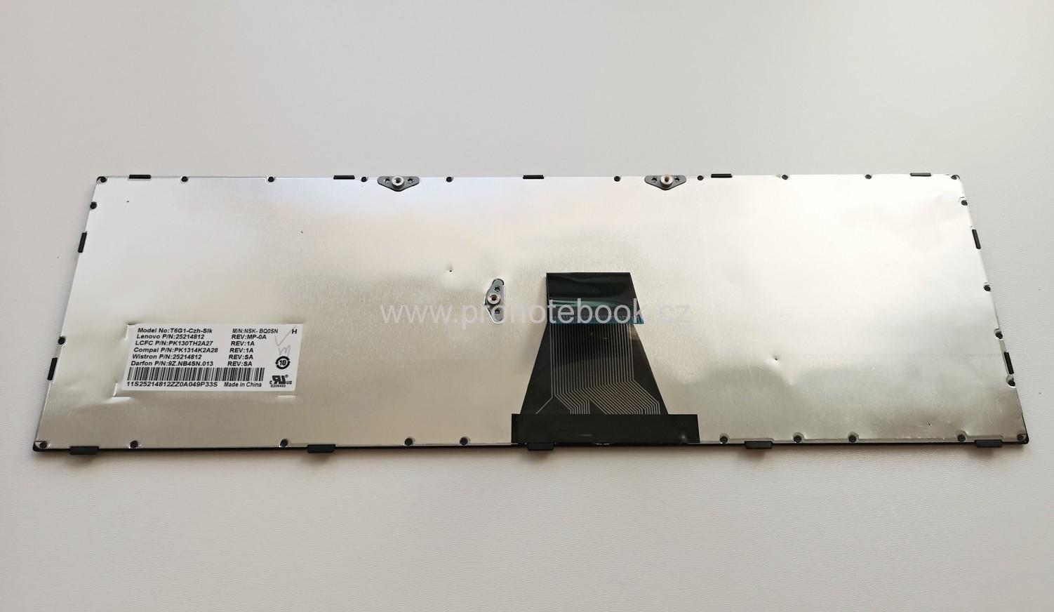 Lenovo klávesnice T6G1-Czh-Slk 25214812 PK130TH2A27 1314K2A28 25214812 9Z.NB4SN.013 NSK-BQ0SN