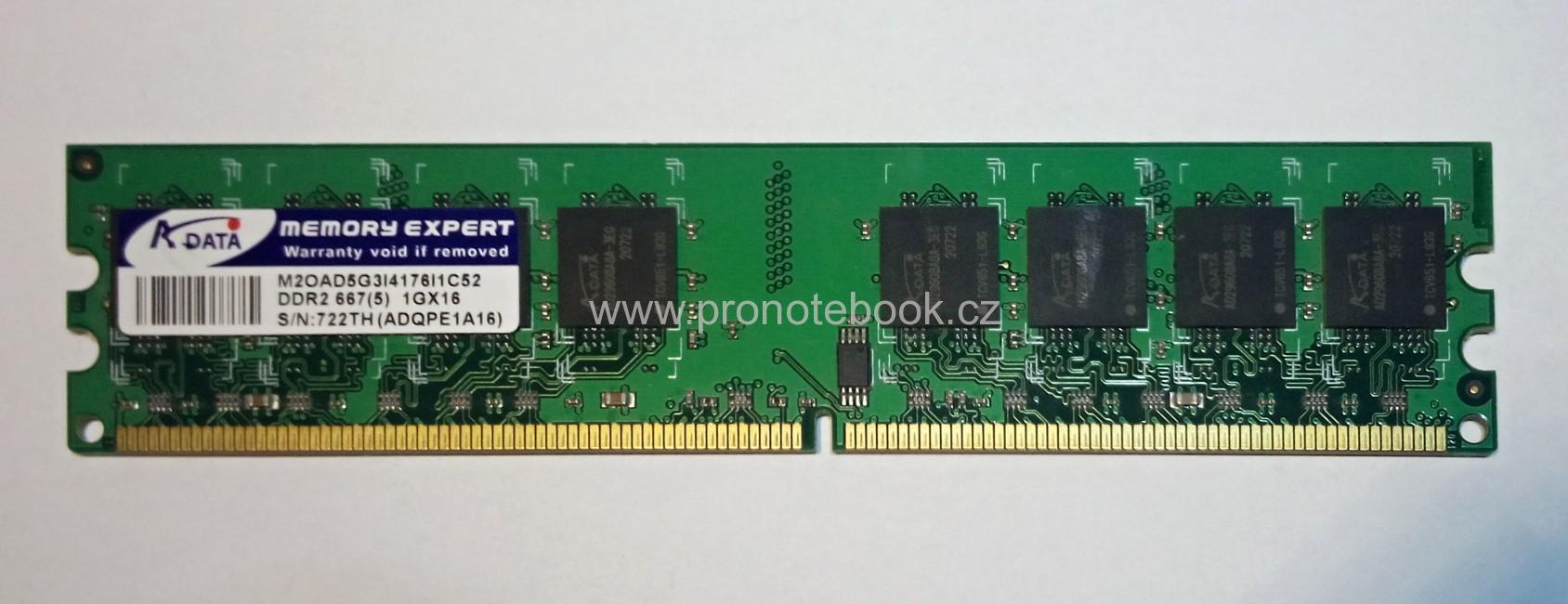 ADATA 1GB DDR2 667MHz CL5, M2OAD5G3I4176I1C52