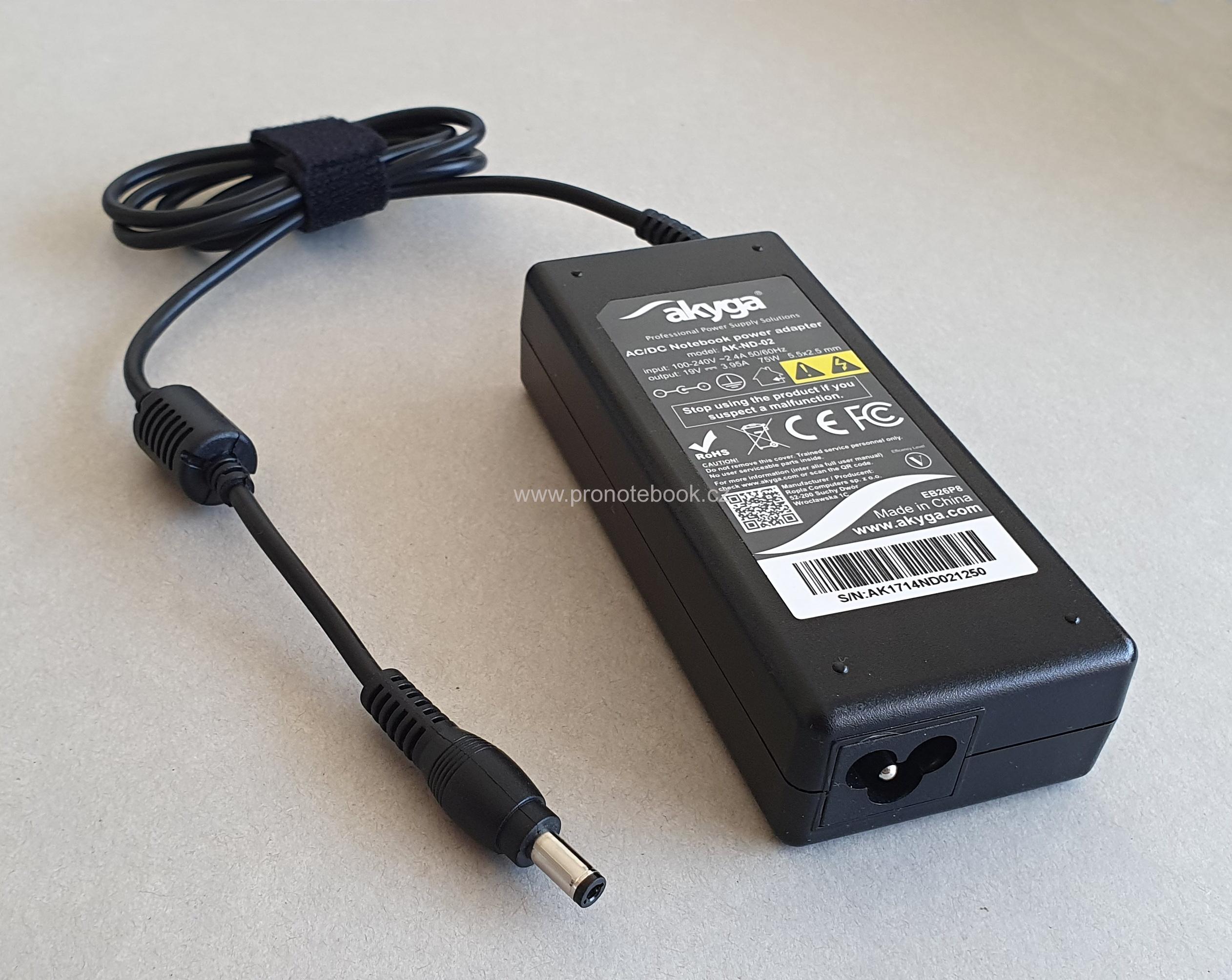 Neoriginál napájecí adaptér Akyga AK-ND-02 19V 3.95A 75W