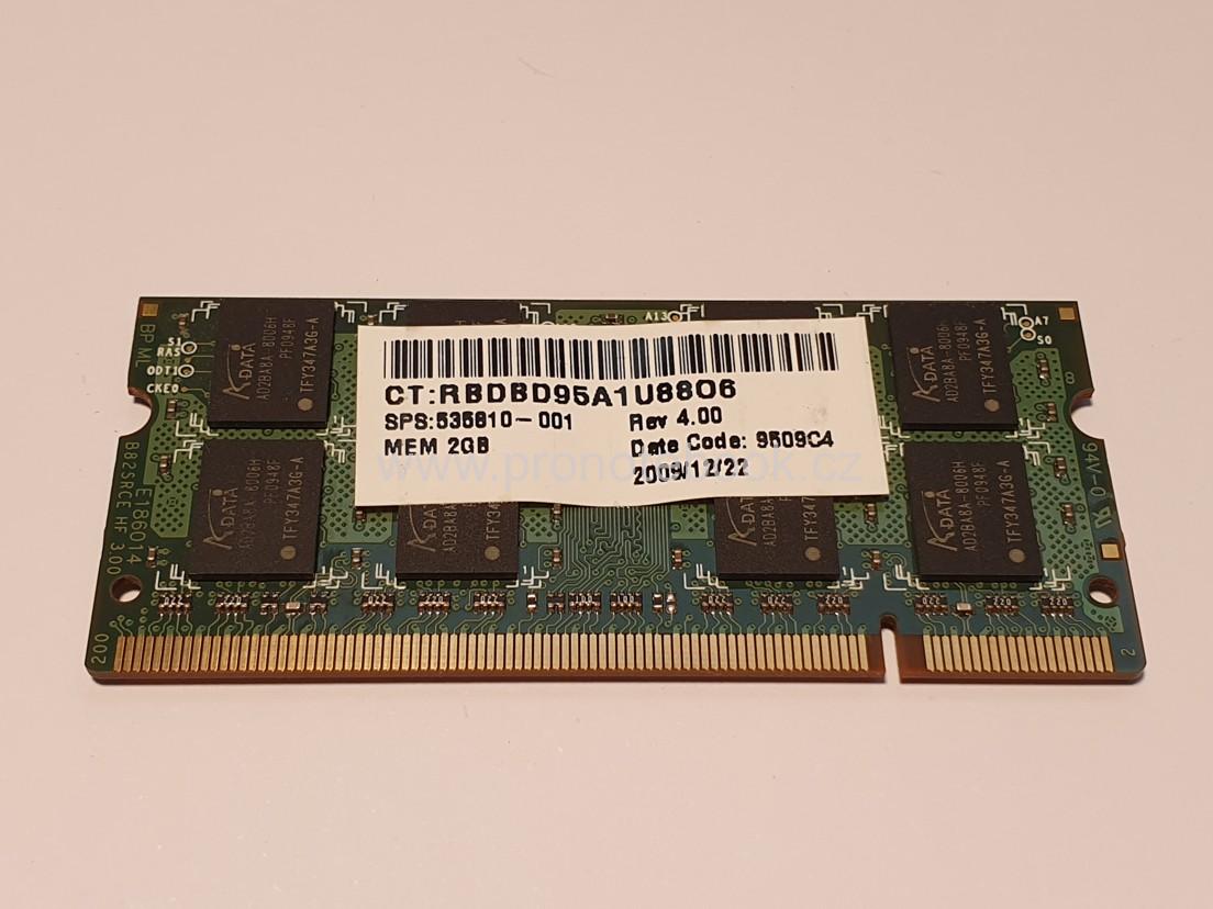ADATA 2GB 800MHz CL6 1.8V ADOVF1B163G2G PC2-6400S DDR2 SKLADEM