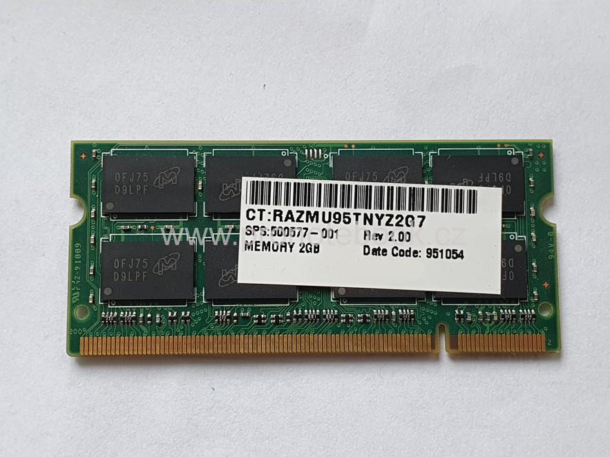 Micron 2GB MT16HTF25664HY-800J1 200Pin SO-DIMM DDR2, 1.8V, 2Rx8, non-ECC, CL6, PC2-6400S, 800MHz SKLADEM