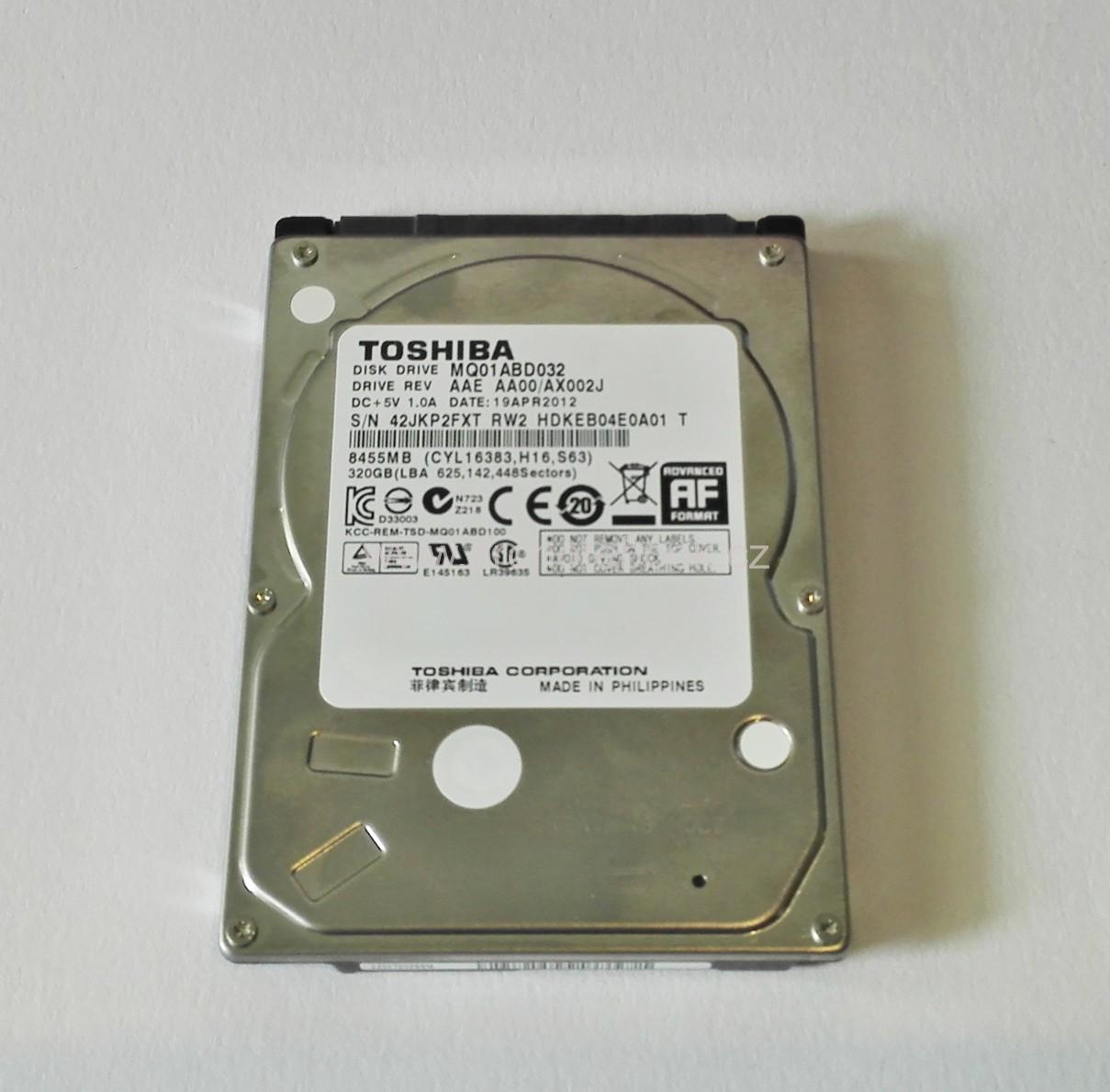 Toshiba 2.5'' 320GB, Serial ATA/300, 8MB, 5400RPM, MQ01ABD032