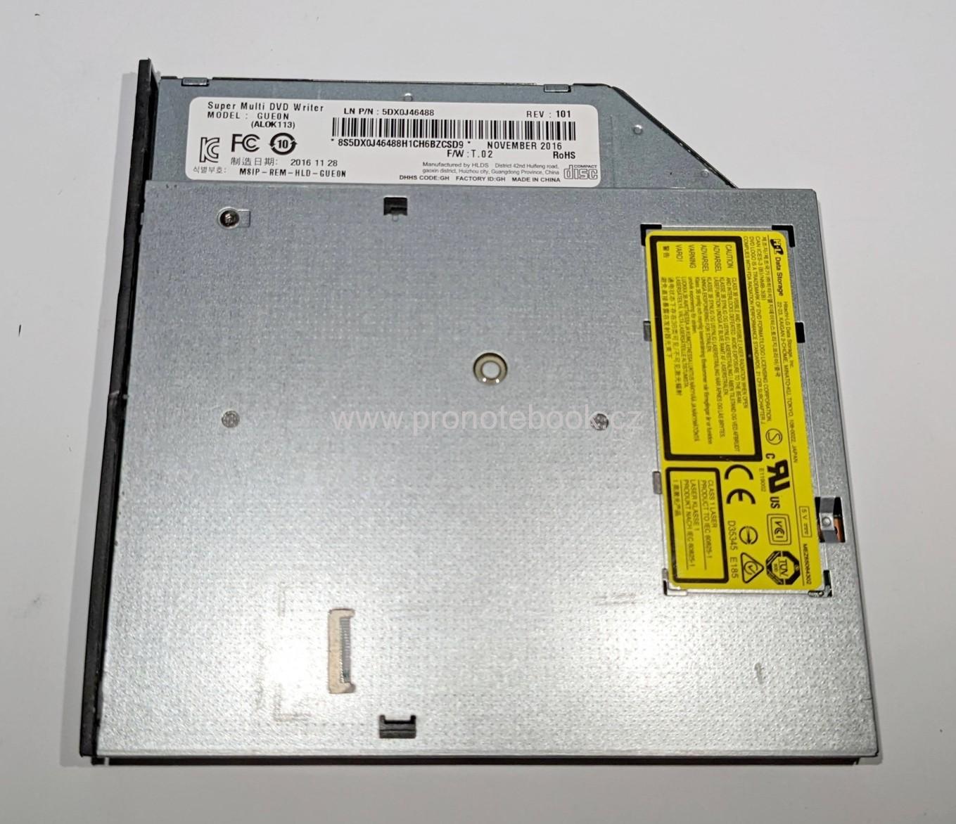 LG DVD/DL±RW Rewriter  GUE0N, AL0K113, F/W: T.02, REV: 101, 0.5MB, SATA SKLADEM