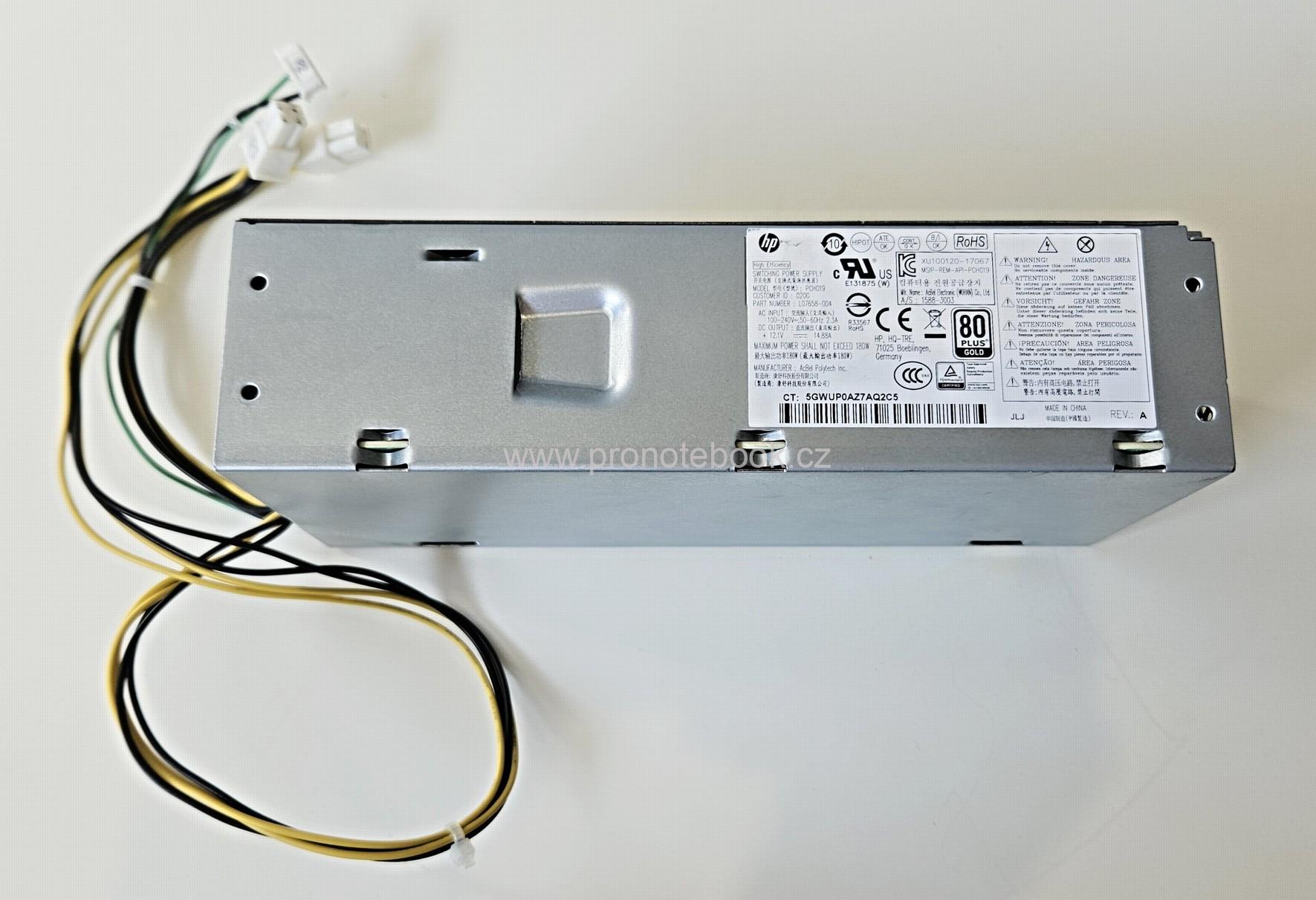 Originální OEM PSU HP Prodesk 400 G6 SFF, D18-180P2A, PCH019, L07658-002, L07658-004, 180W 80+ Gold SKLADEM