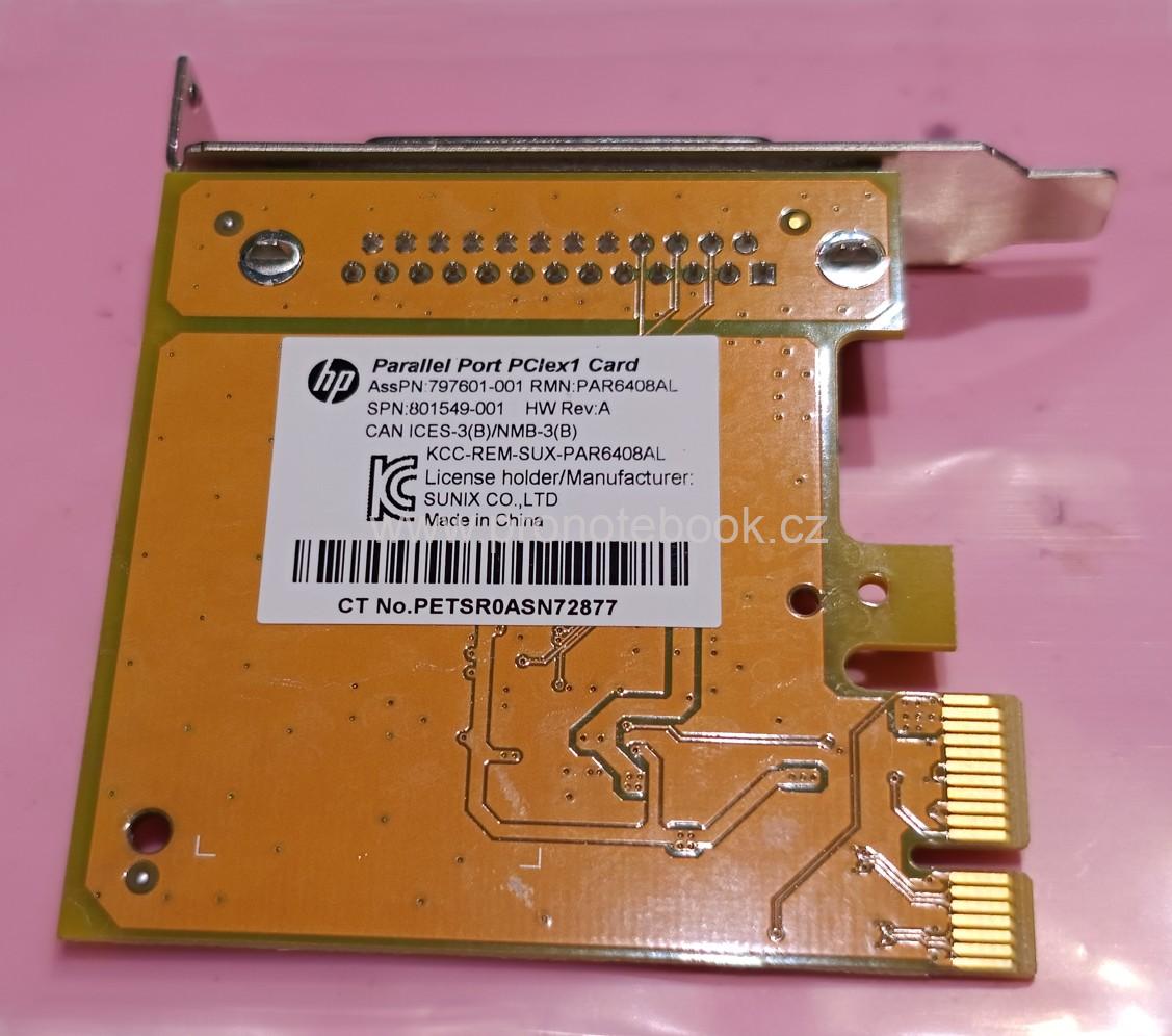 HP Parallel Port Card PCIe X1 Low Profile 801549-001 797601-001