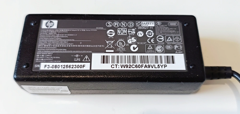 Originál HP AC Adapter Power Supply HP OK065B13 LF, 380467-003, 402018-001, SU10095-1003, 18.5V, 3.5A, 65W SKLADEM
