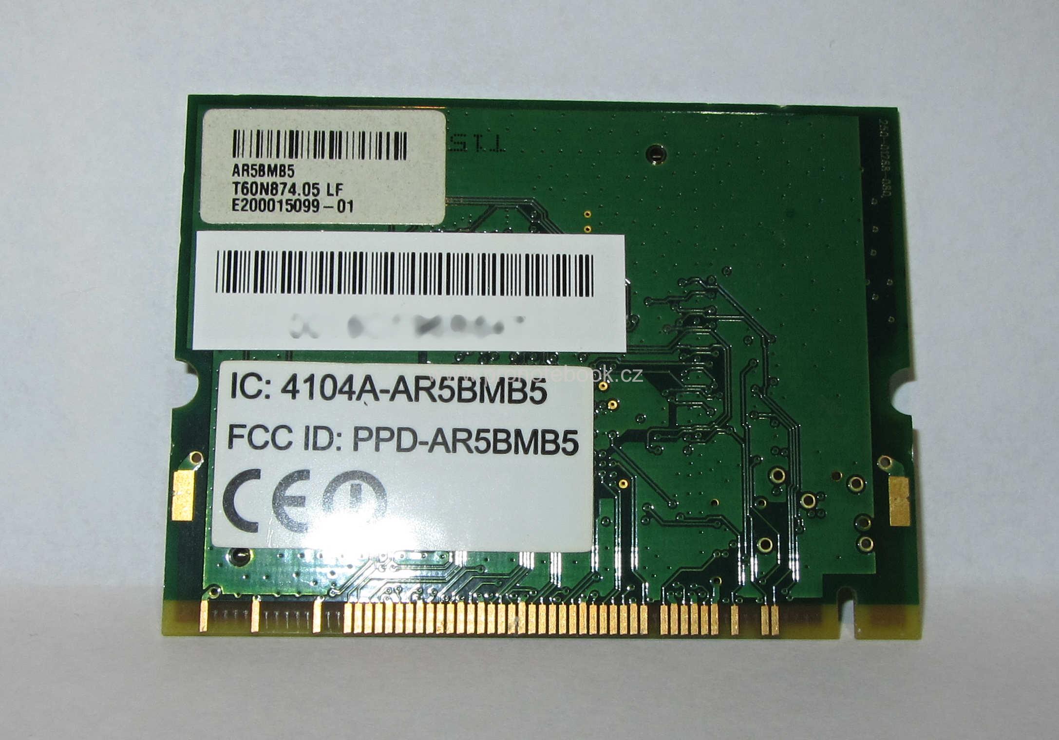 Atheros AR5BMB5 Wi-fi mini PCI