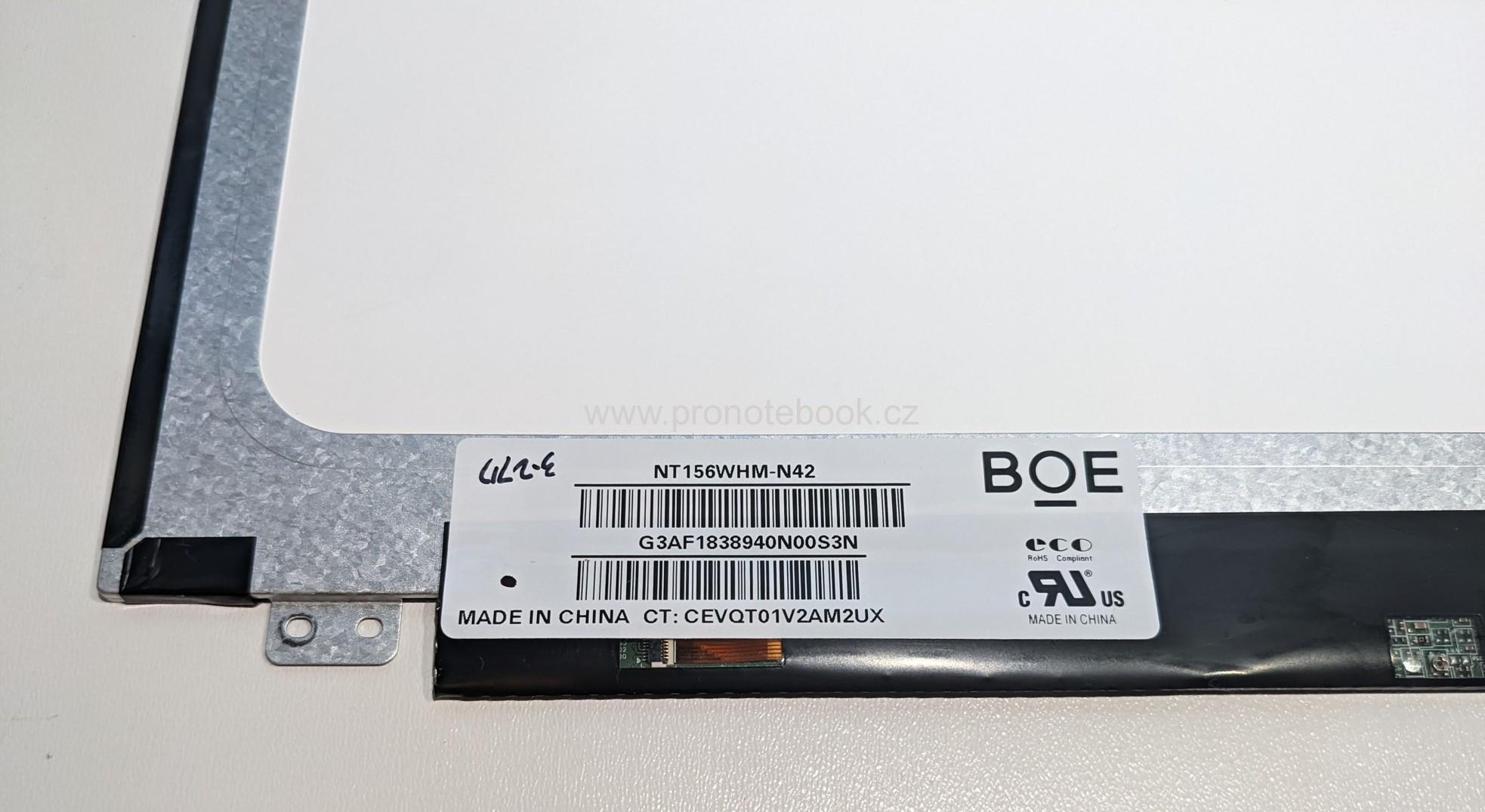 BOE LCD 15.6" 1366x768 "Slim" TFT WLED MATTE 30pin eDP NT156WHM-N42 SKLADEM