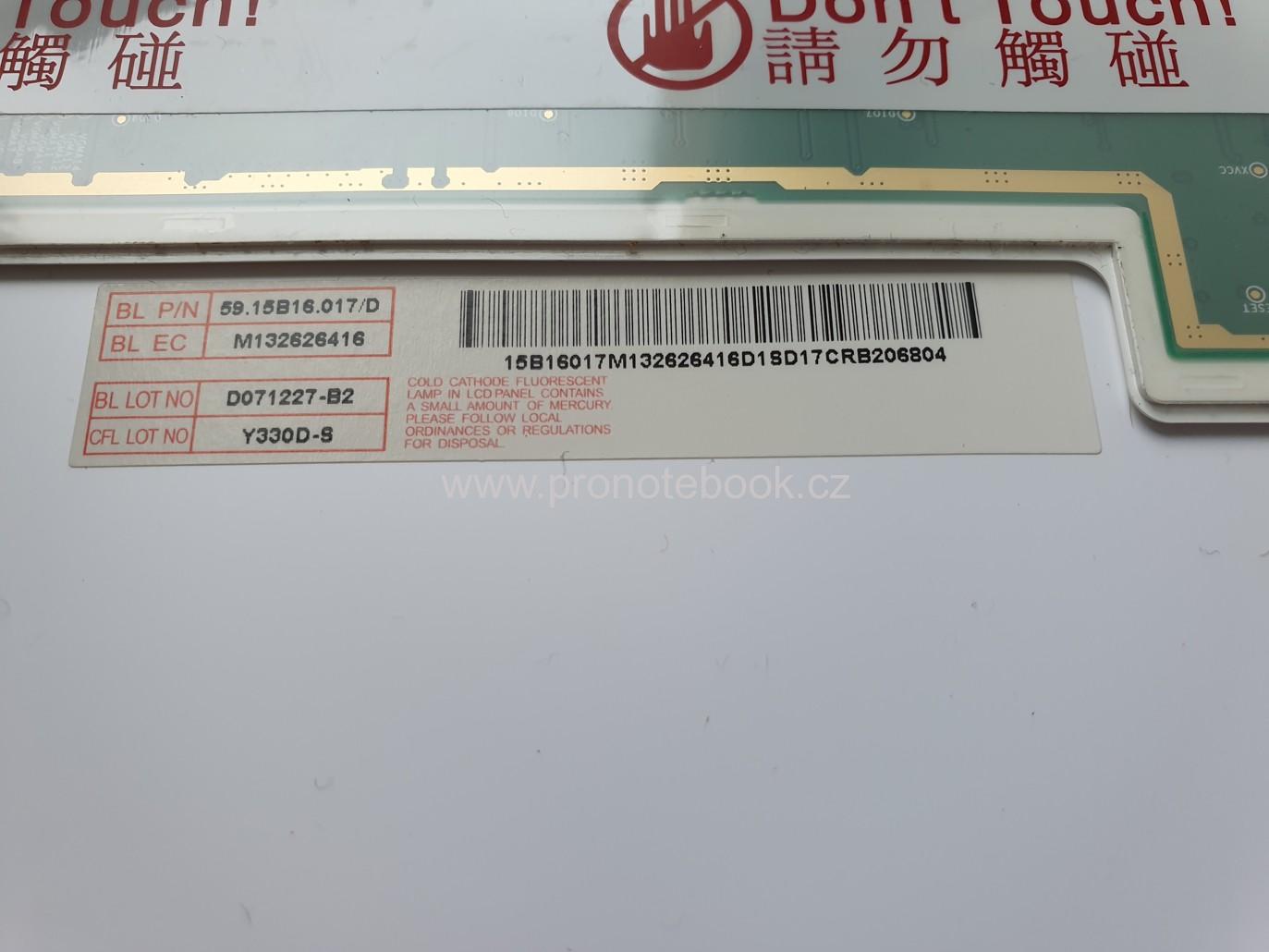 Originál LCD AU Optronics B154EW02 v.6, 1280x800, 30 pin, matný CCFL 59.15B16.017/D SKLADEM